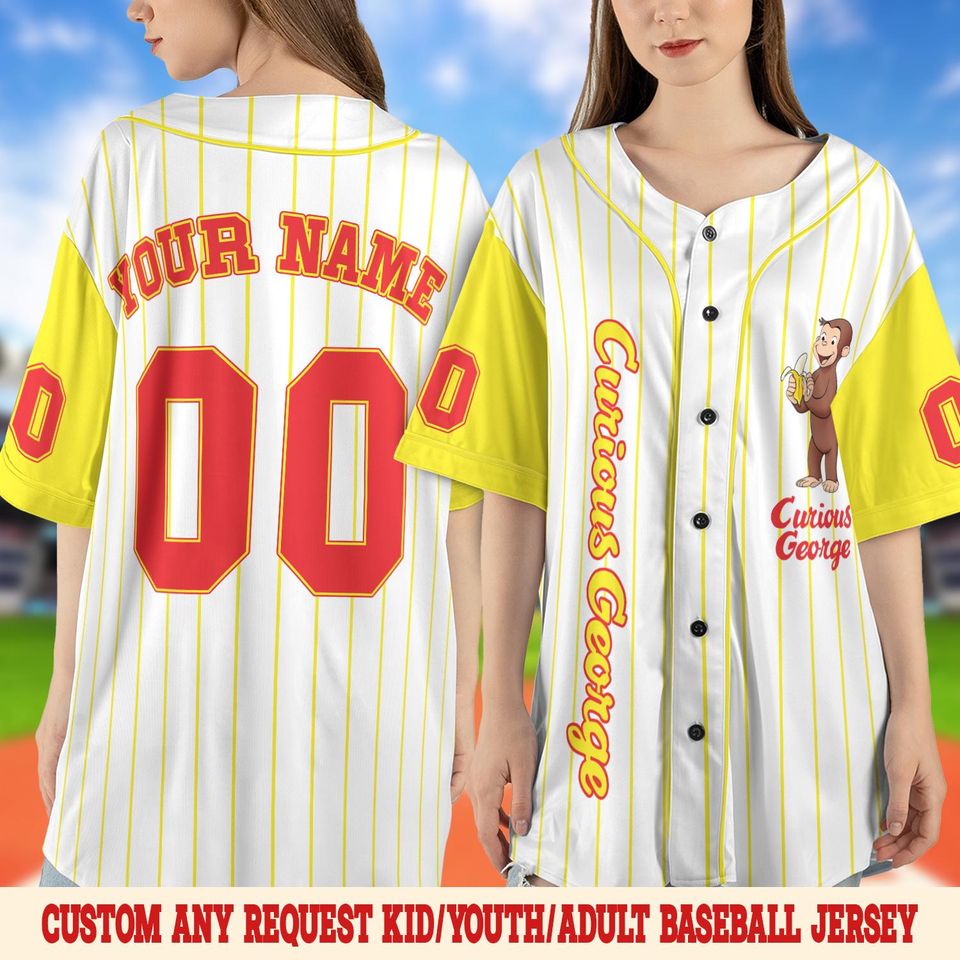 Curious George Birthday Baseball Jersey, Curious George Baseball Shirt