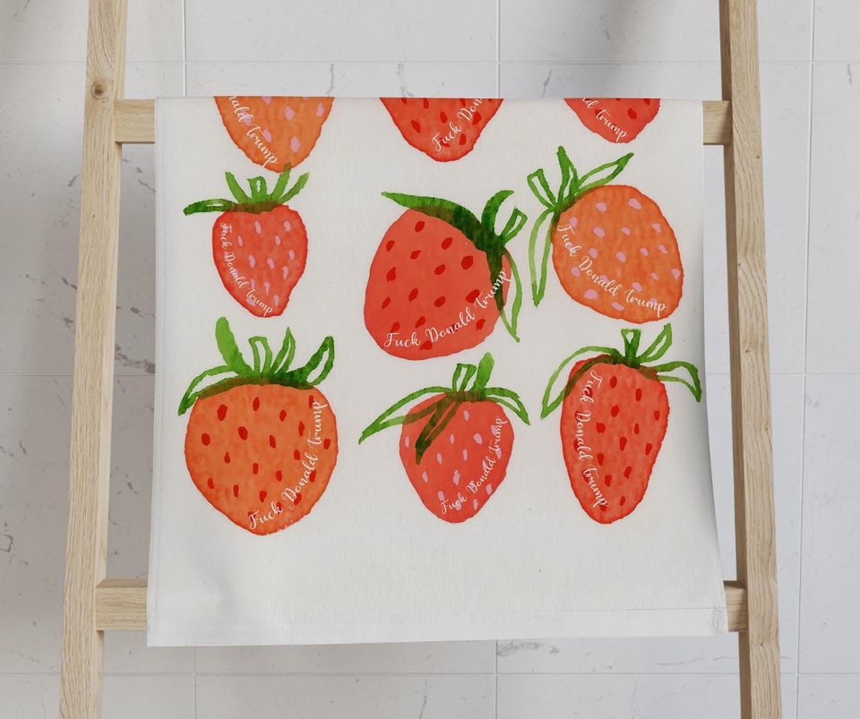 Subtle F*ck Trump Hand Towel, Strawberry Towel