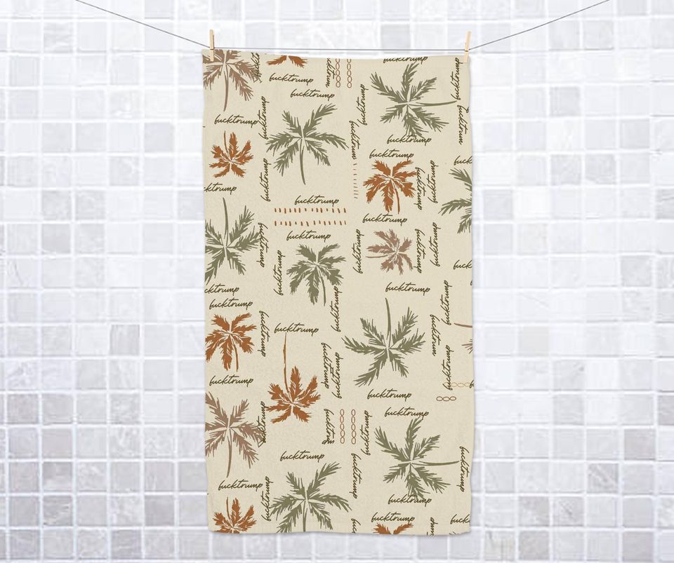 Tropical Palm Tree Funny Dish Towel, Hidden Message Political Hand Towel