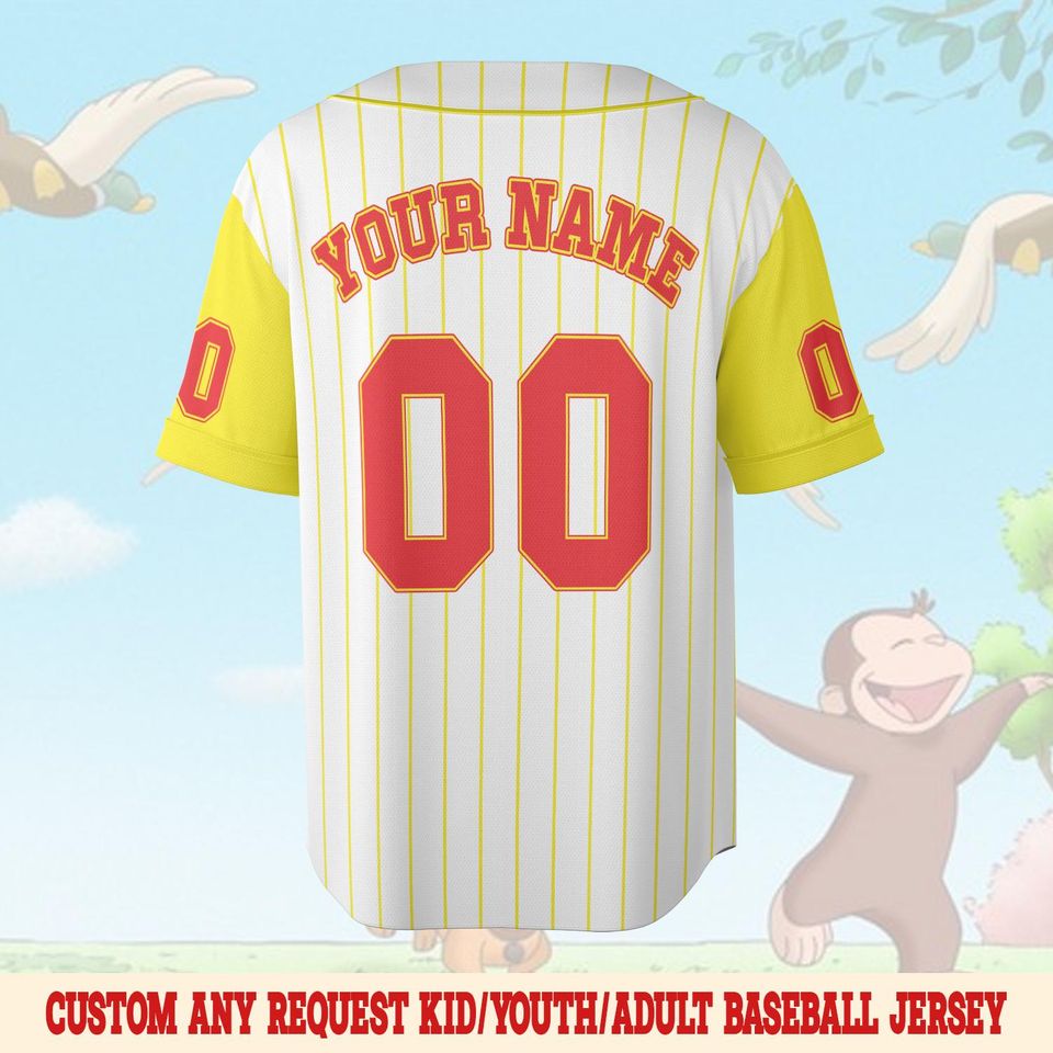 Curious George Birthday Baseball Jersey, Curious George Baseball Shirt