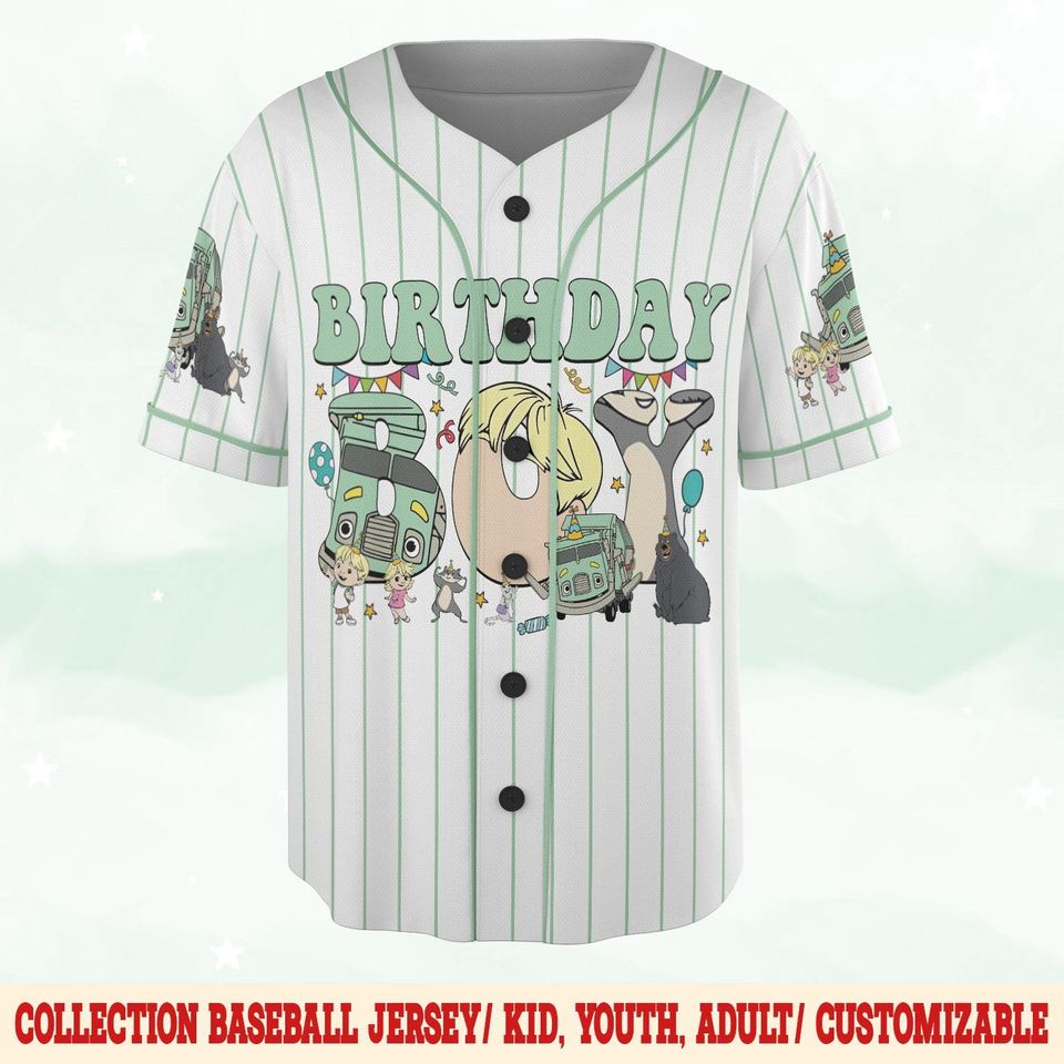 Trash Truck Birthday Baseball Jersey for Boys