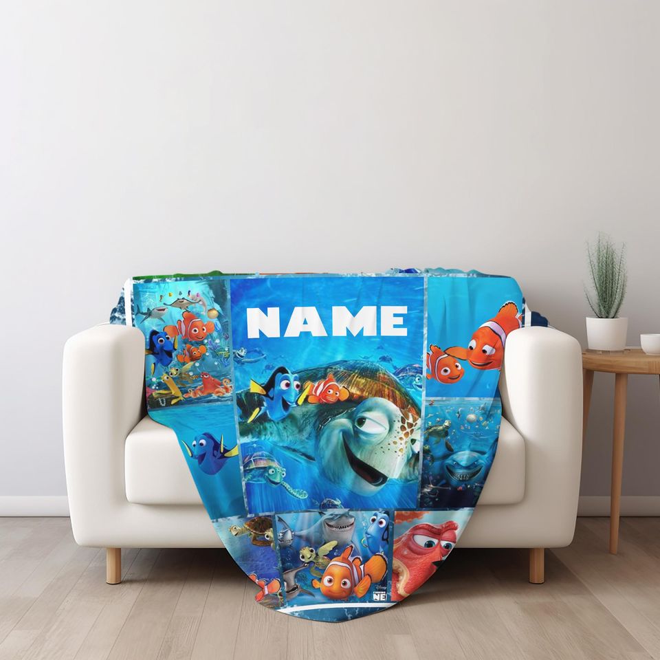 Personalized Finding Nemo Blanket | Finding Nemo Fleece Blanket | Nemo Dory Blanket | Christmas Gift | Custom Finding Nemo Blanket