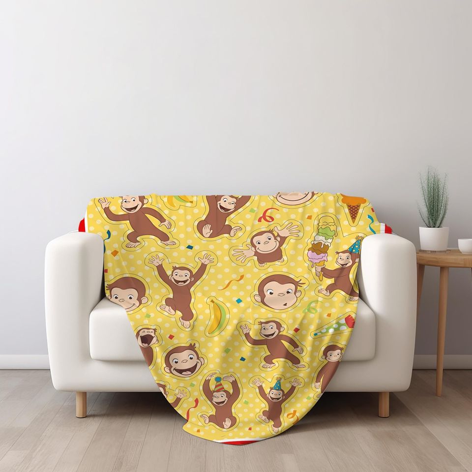 Personalized Curious George Blanket Curious George Fleece Blanket