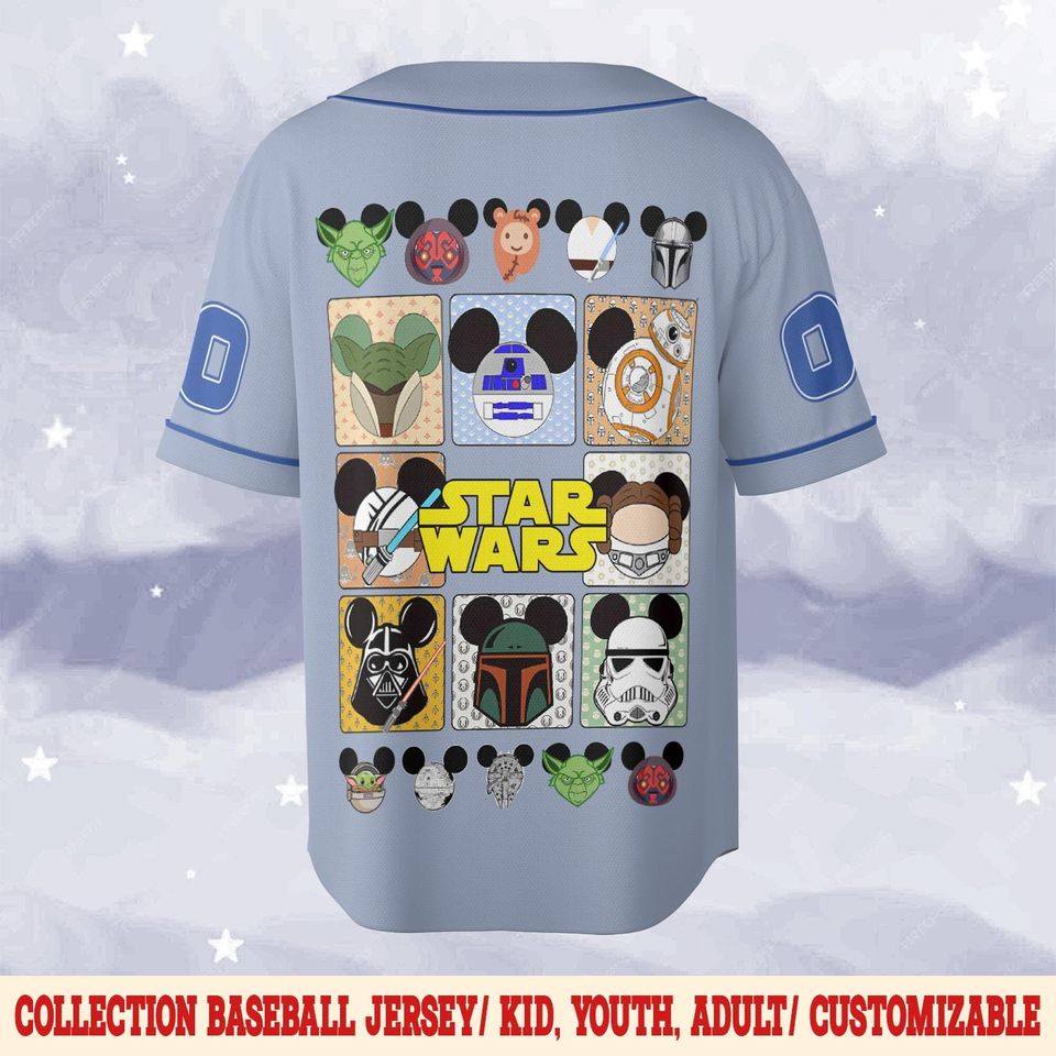 Custom R2-D2 Star Wars Baseball Jersey, Droid Astromech Shirt, Galaxy Theme Baseball Tee