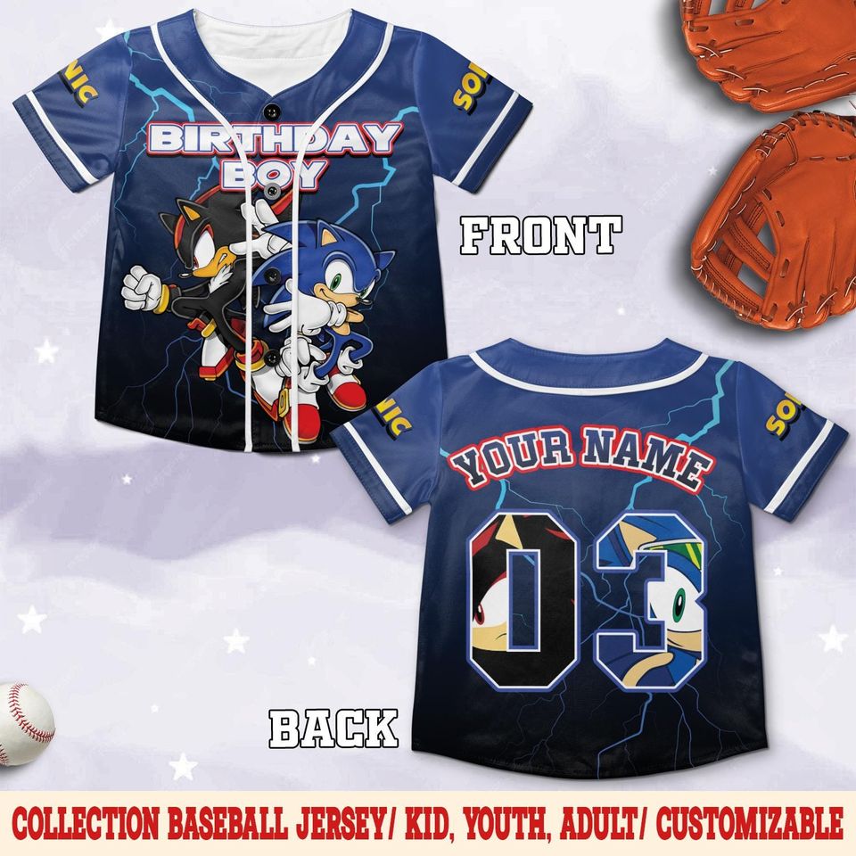 Custom Sonic Shadow The Hedgehog Baseball Jersey