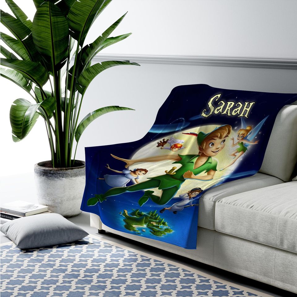 Personalized Disney Peter Pan Never Grow Up Blanket