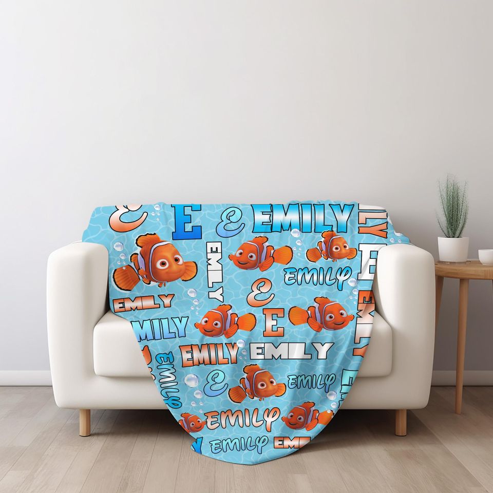 Personalized Finding Nemo Sherpa Blanket | Soft & Cozy Finding Dory Plush Blanket