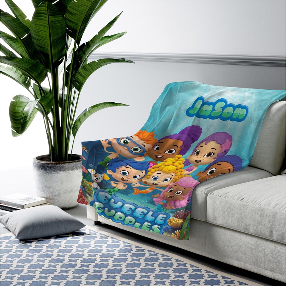 Custom Bubble Guppies Blanket, Disney Bubble Guppies Velvet Blanket