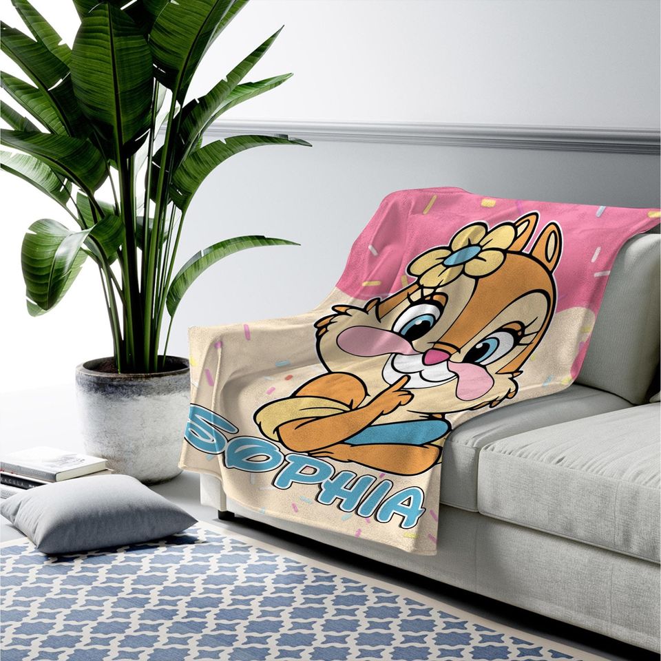 Personalized Chip and Dale Blanket, Disneyland Blanket, Chip and Dale Blanket