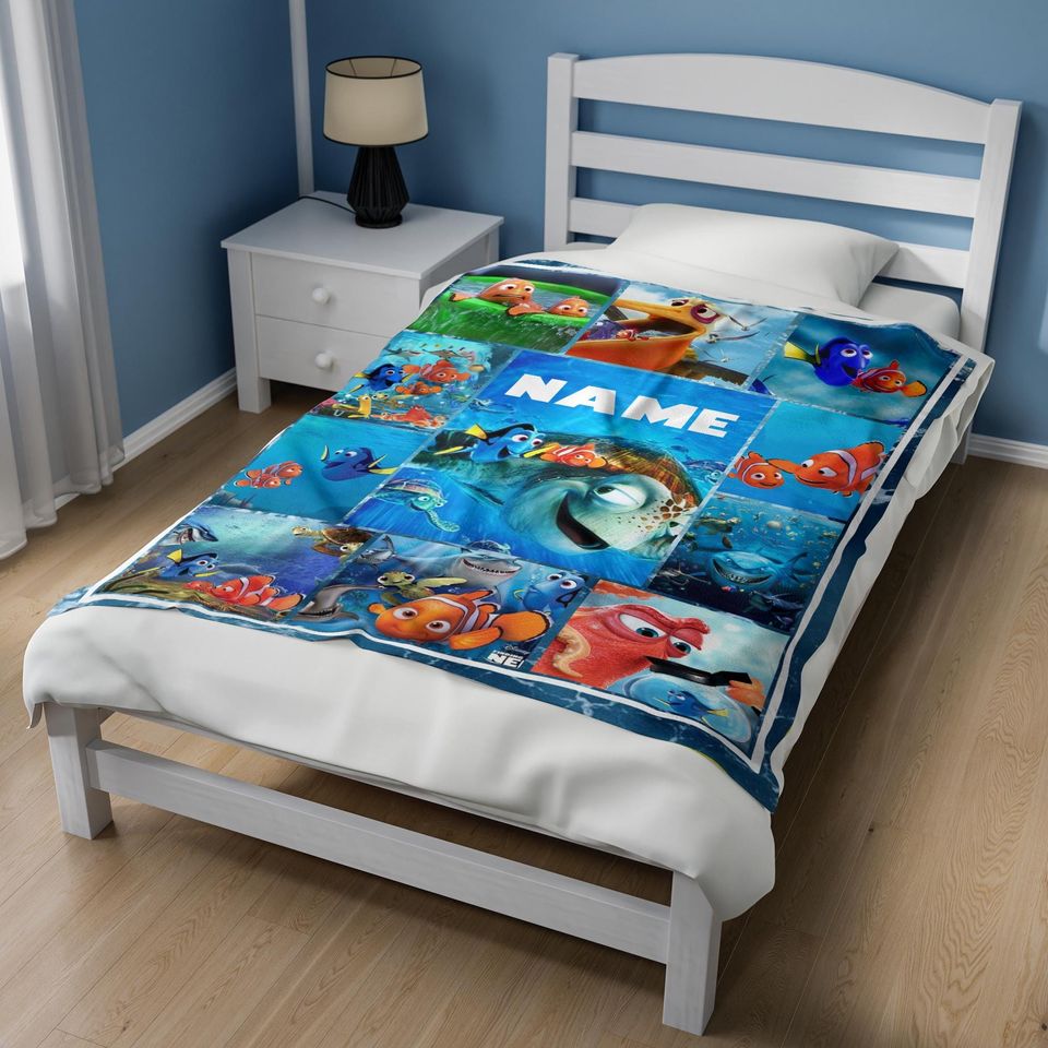 Personalized Finding Nemo Blanket | Finding Nemo Fleece Blanket | Nemo Dory Blanket | Christmas Gift | Custom Finding Nemo Blanket