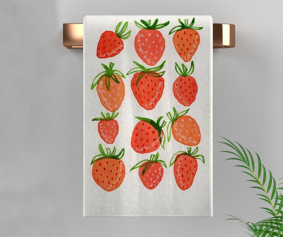 Subtle F*ck Trump Hand Towel, Strawberry Towel