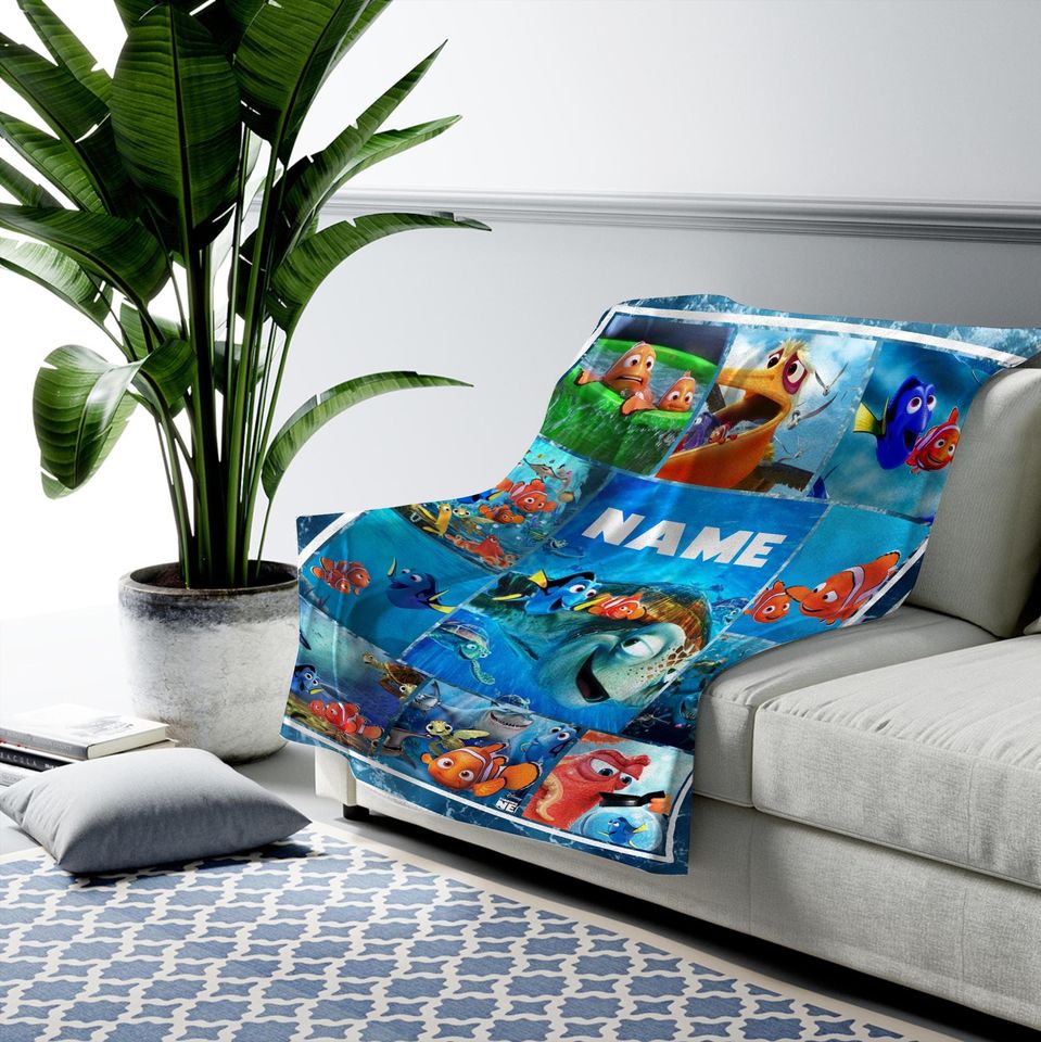Personalized Finding Nemo Blanket | Finding Nemo Fleece Blanket | Nemo Dory Blanket | Christmas Gift | Custom Finding Nemo Blanket