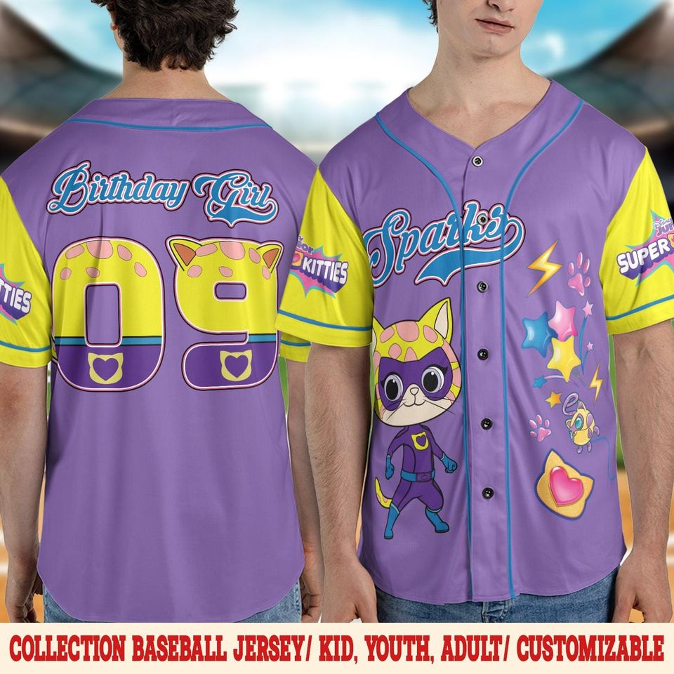 Personalized Disney Super Kitties Baseball Jerseys