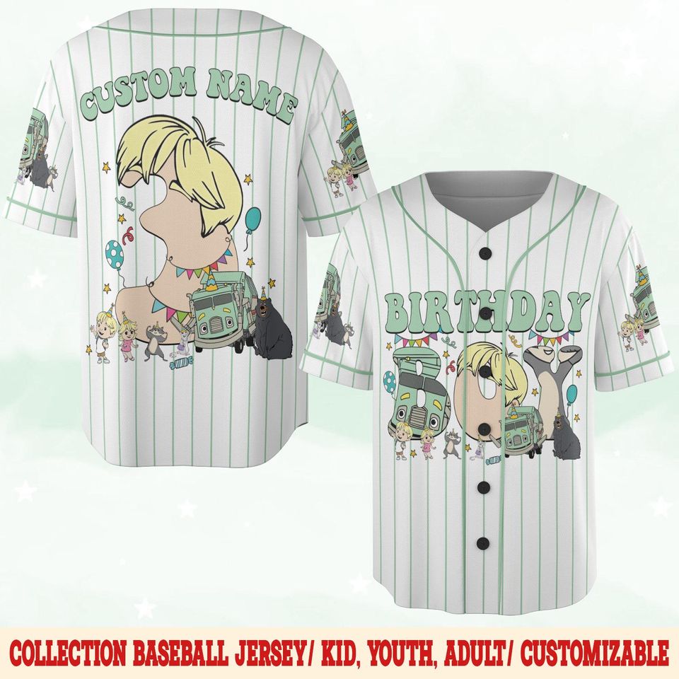 Trash Truck Birthday Baseball Jersey for Boys