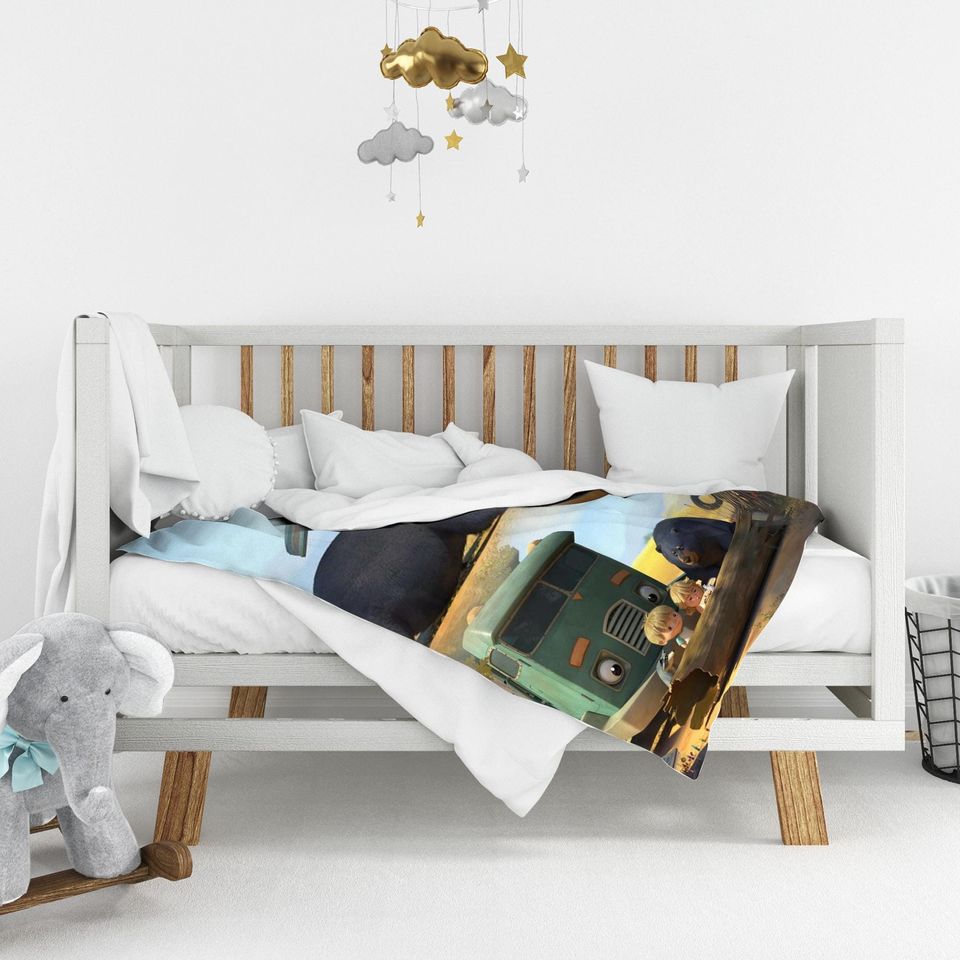 Trash Truck Blanket, Personalized Trash Truck Fleece Blanket, Custom Name Kid Baby Blanket