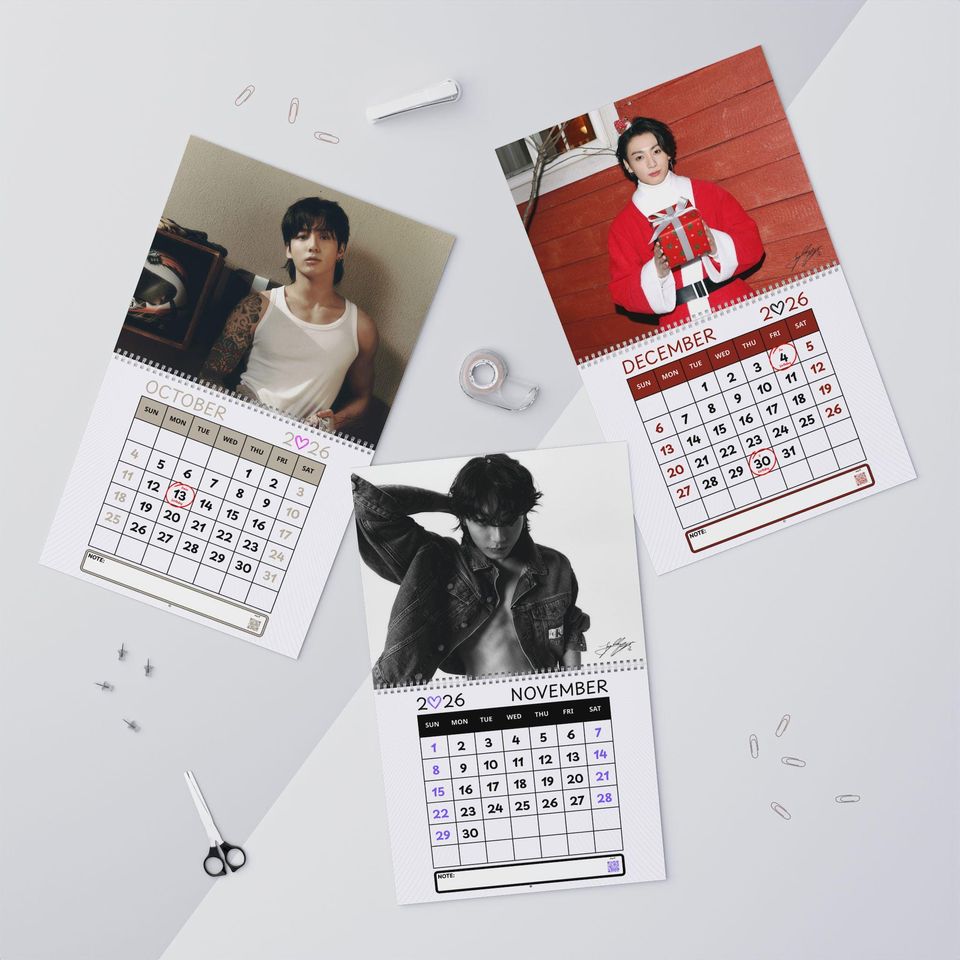 Jungkook 2026 Wall Calendar | BTS K-Pop Monthly Planner