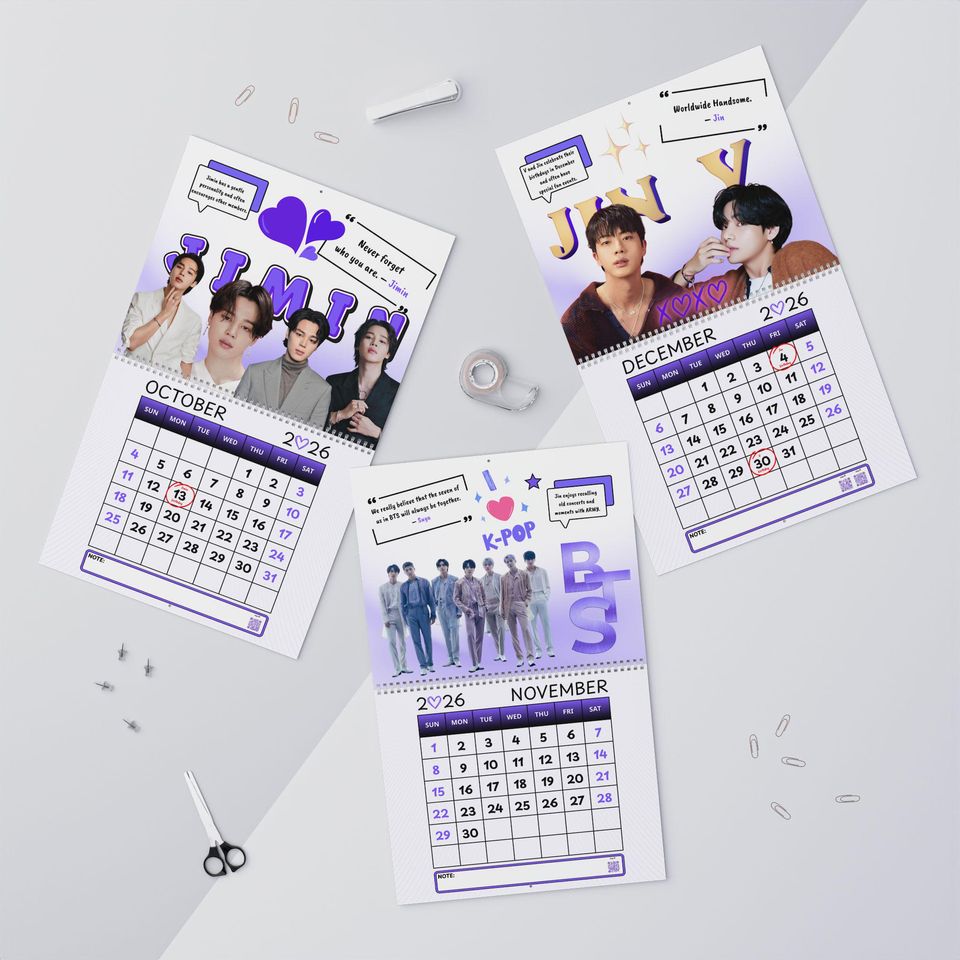 BTS Wall Calendar 2026 | K-Pop Fan Gift