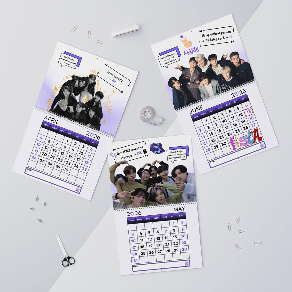 BTS Wall Calendar 2026 | K-Pop Fan Gift
