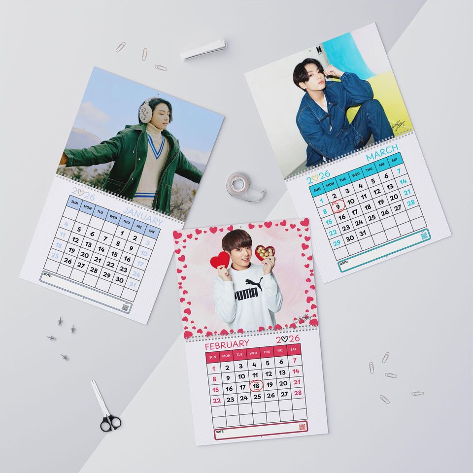 Jungkook 2026 Wall Calendar | BTS K-Pop Monthly Planner