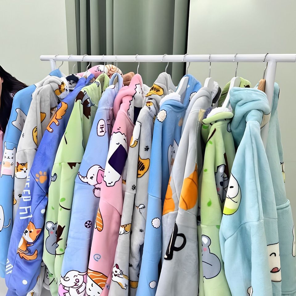 Hello Kitty Pattern Blanket Hoodie, Hello Kitty Hooded Blanket, Oversized Blanket Hoodie 3D