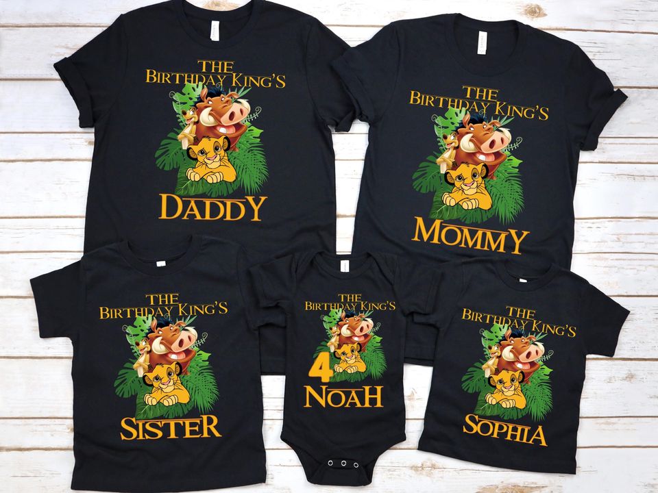 Lion King Birthday Shirt, Simba Tee, Matching Family Birthday Shirts, Birthday Boy Shirt,  Birthday Family Outfit, Custom Toddler Shirt