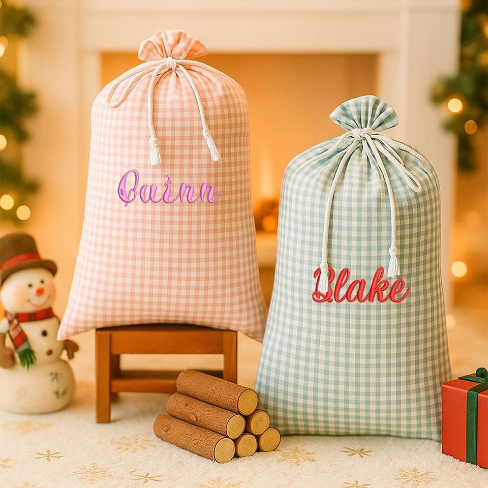 Embroidered Christmas Backpack, Personalized Santa Sack Bag (50x70cm)