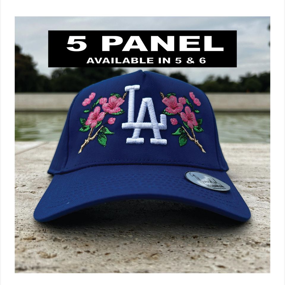 Cherry Blossom LA Dodgers Snapback Hat: Embroidered Baseball Cap, Hats for women