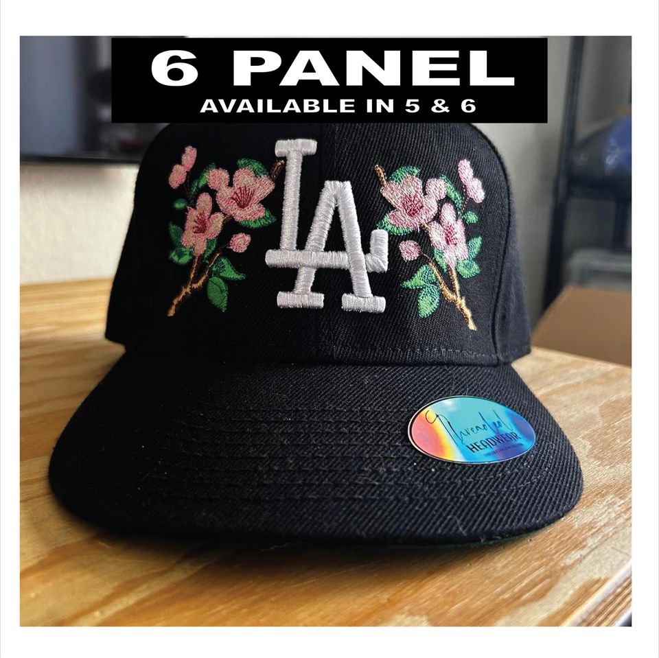 Cherry Blossom LA Dodgers Snapback Hat: Embroidered Baseball Cap, Hats for women