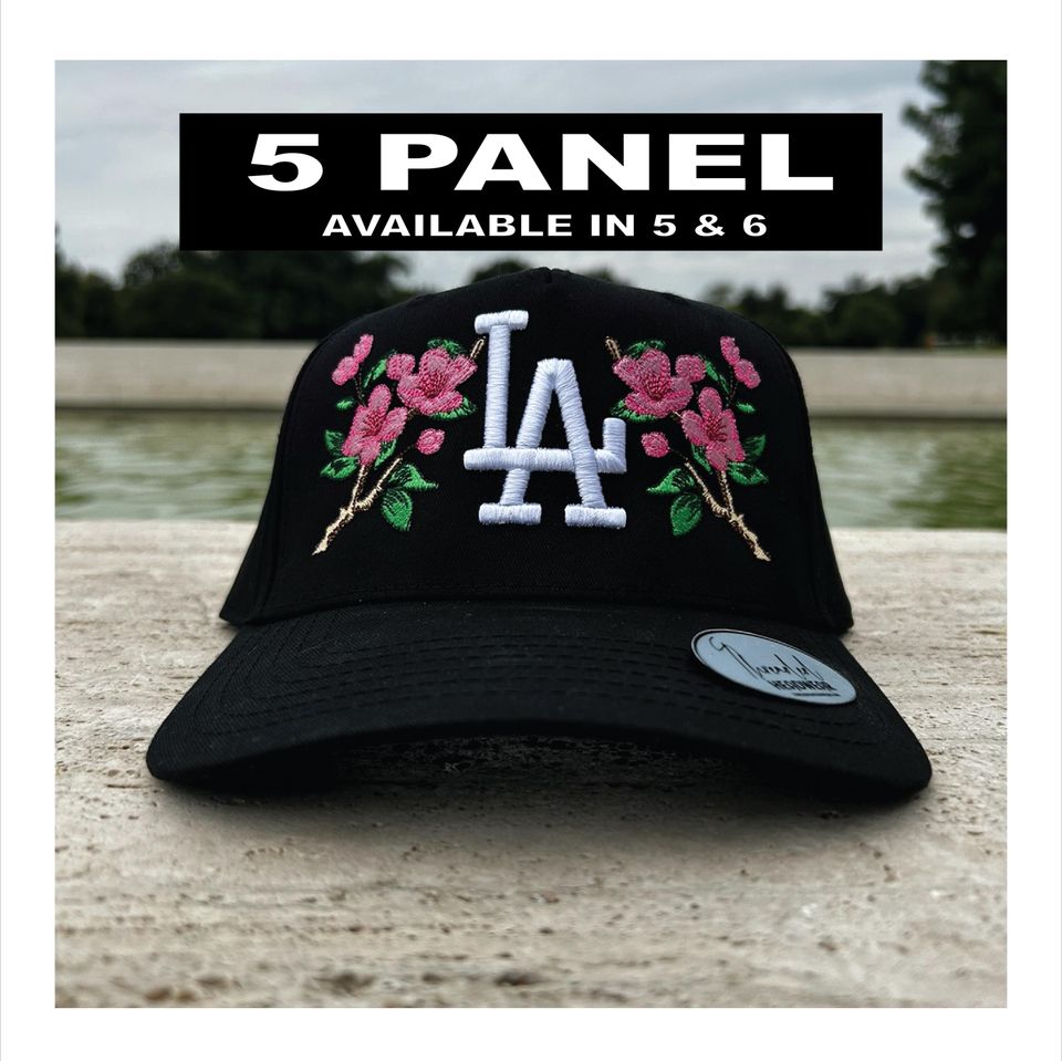 Cherry Blossom LA Dodgers Snapback Hat: Embroidered Baseball Cap, Hats for women