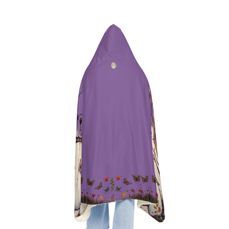 Fall Bear Lt Purple Hooded Blanket | Winter | Christmas Gift