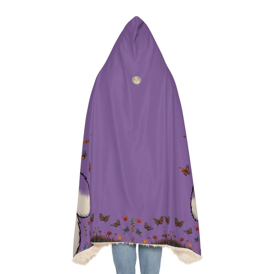 Fall Bear Lt Purple Hooded Blanket | Winter | Christmas Gift