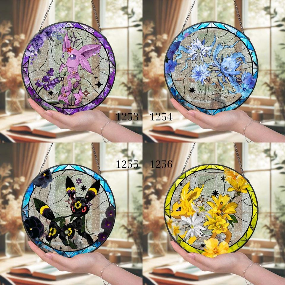 PKM Glass Suncatcher Electric Bloom Window Art Gift for Collectors Home Decor
