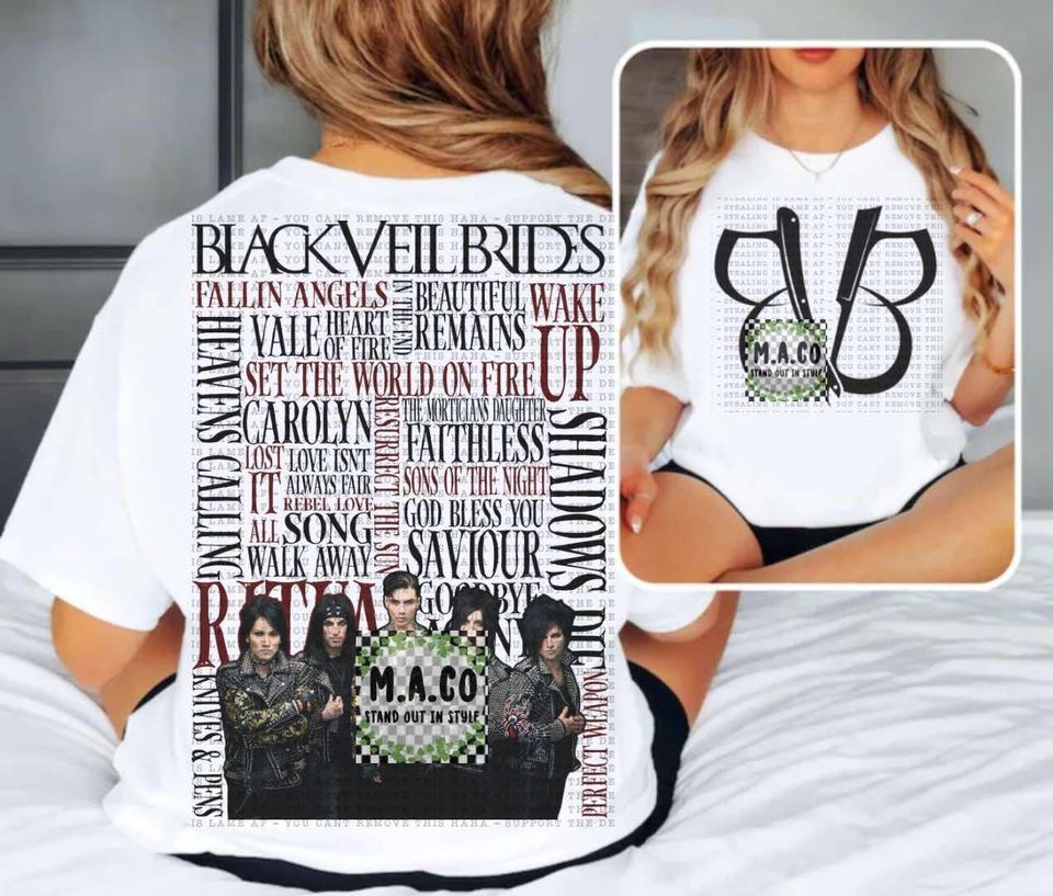 BVB tshirt Black Veil Brides Song title tshirt merch