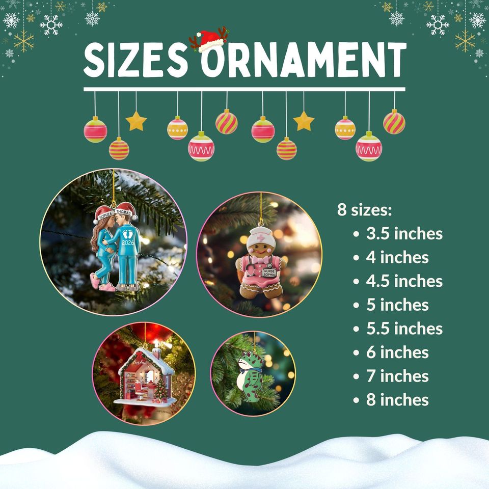 Personalized Snow Shovel Acrylic Ornament, 2D Christmas Decoration, Gardener Gift, Occupation Ornament