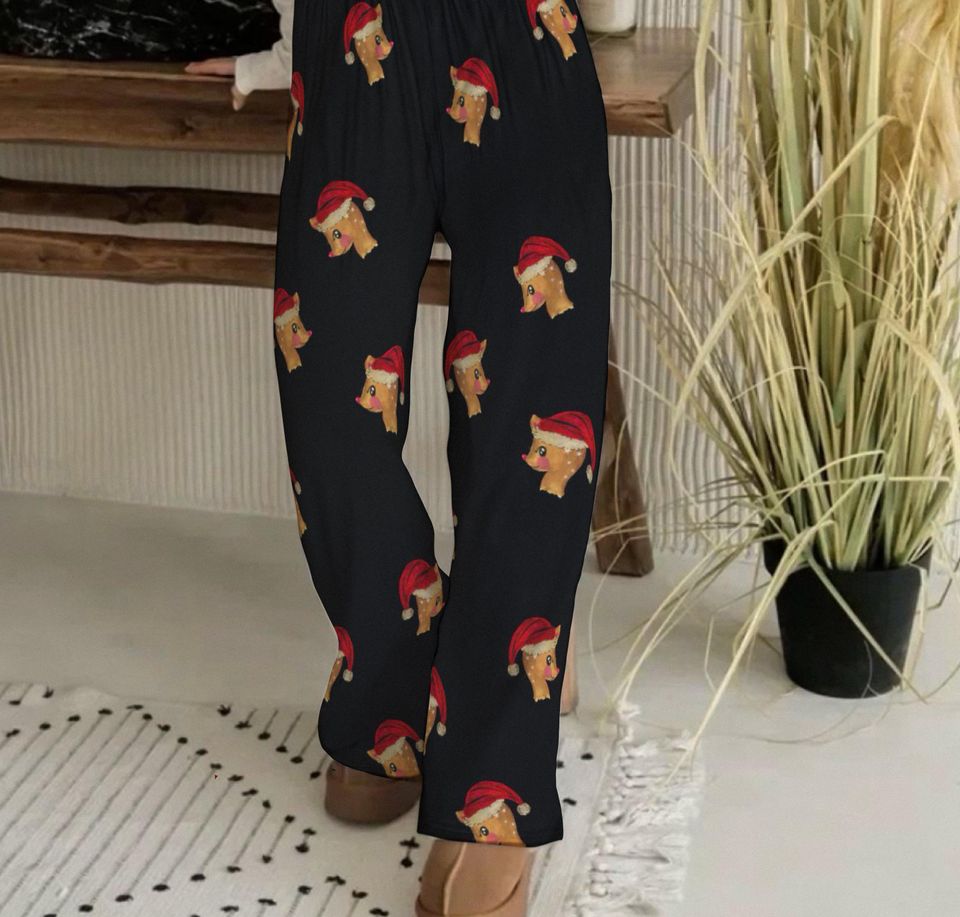 Christmas Fawn Pattern Women's Pajama Pants