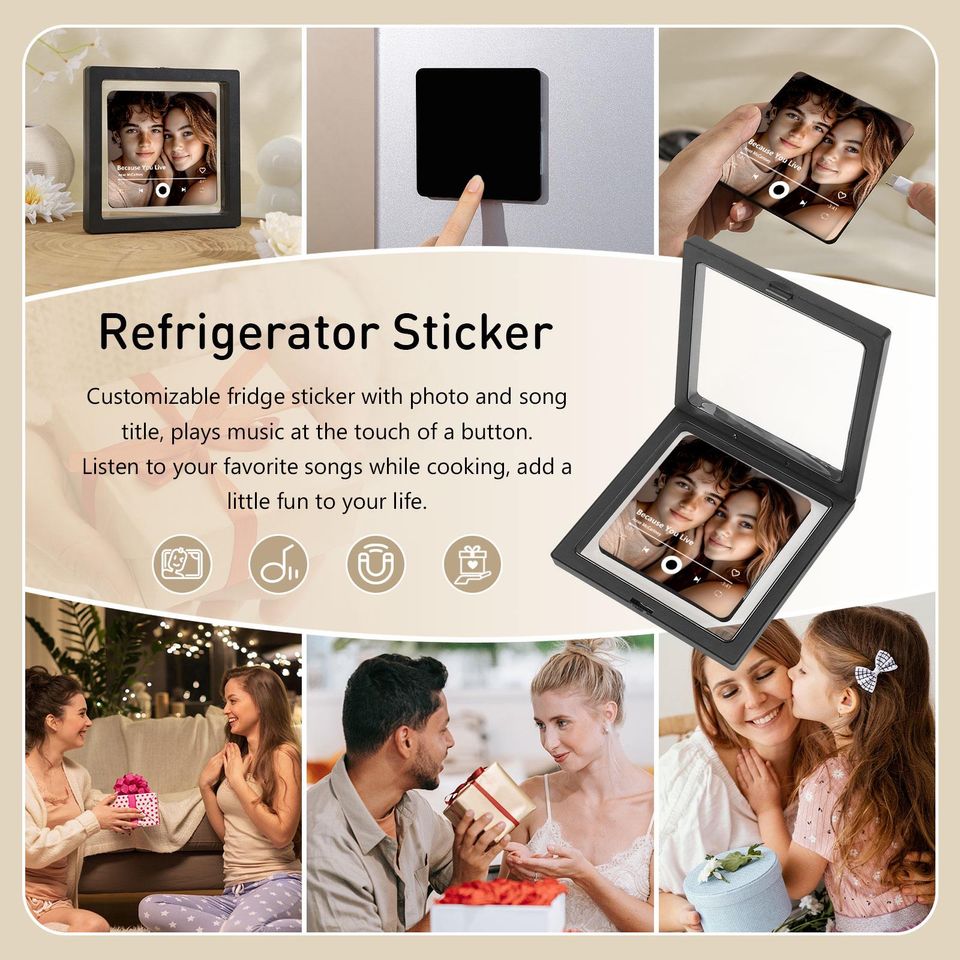 Personalized Music Fridge Magnet,Play Whole Song Music Box,Voicemail Keepsake for him/her