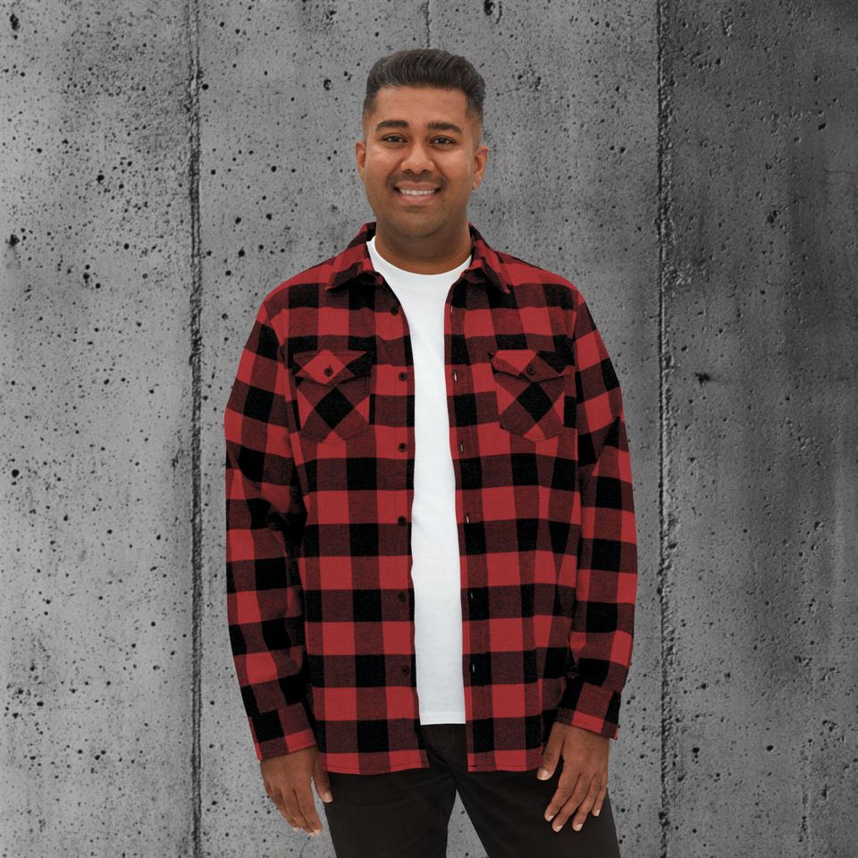 Lumberjack Flannel Shirt with Timber Time Graphic - Rustic Outdoor Apparel for Camping, Woodworkers, and Nature Lovers, Cozy Flannel