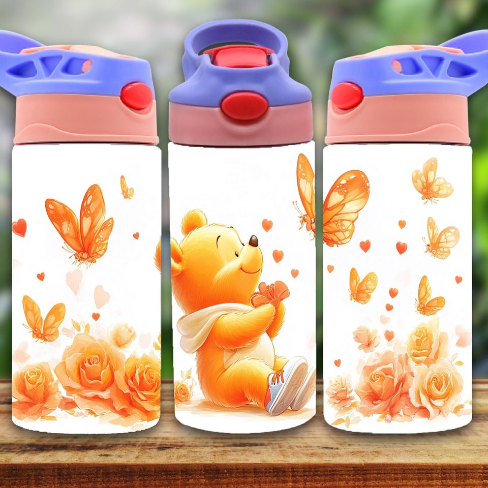 Pooh 12oz Tumbler, Kids Cartoon 12oz Cup Tumbler, Back To School Gift