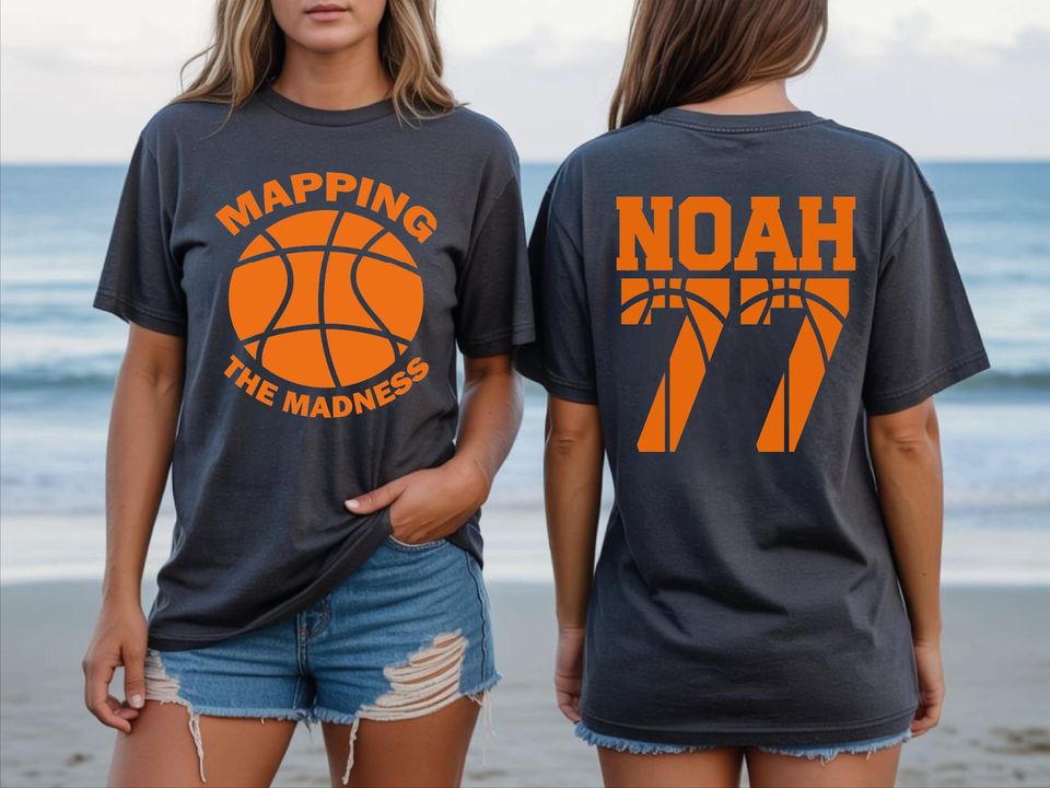 Mapping The Madness Shirt, Basketball Bracket Tee, Custom Name Number, Tournament