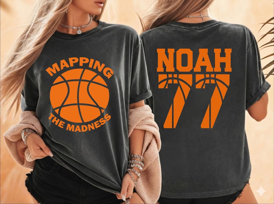 Mapping The Madness Shirt, Basketball Bracket Tee, Custom Name Number, Tournament
