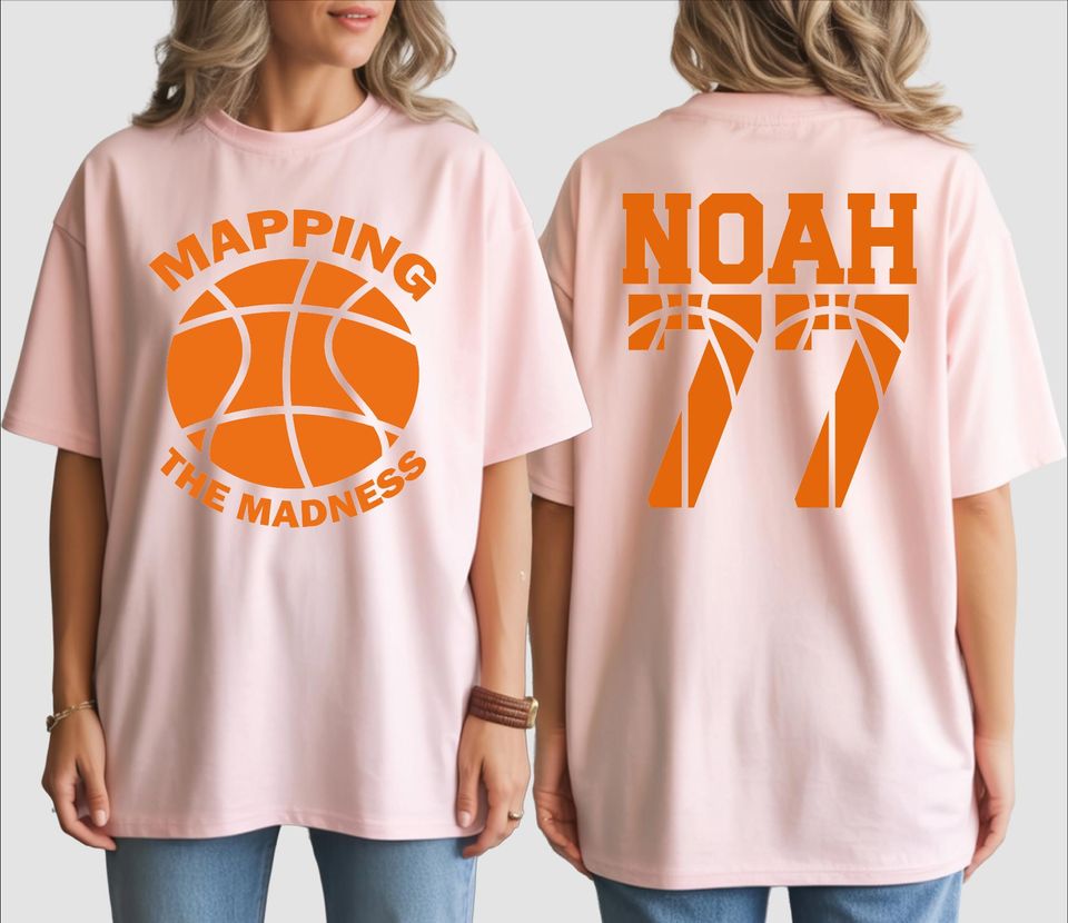 Mapping The Madness Shirt, Basketball Bracket Tee, Custom Name Number, Tournament