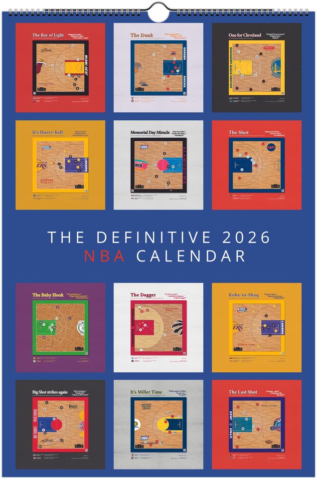 NBA 2026 Wall Calendar | Iconic Basketball Shots | Modern Planner