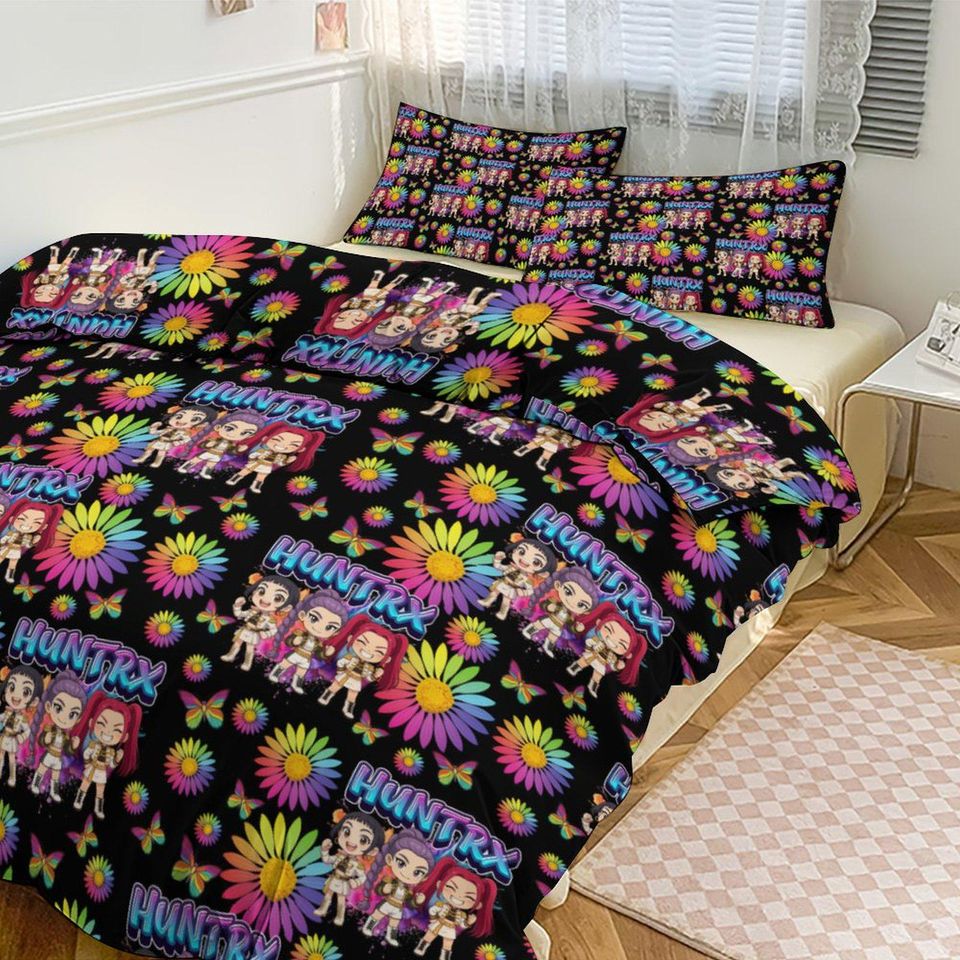 Huntrix KPOP Demon Hunters 3-Piece Bedding Set