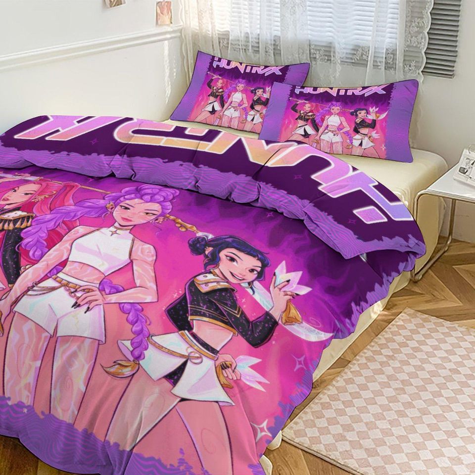 KPOP Demon Hunters 3-Piece Bedding Set- Huntrix