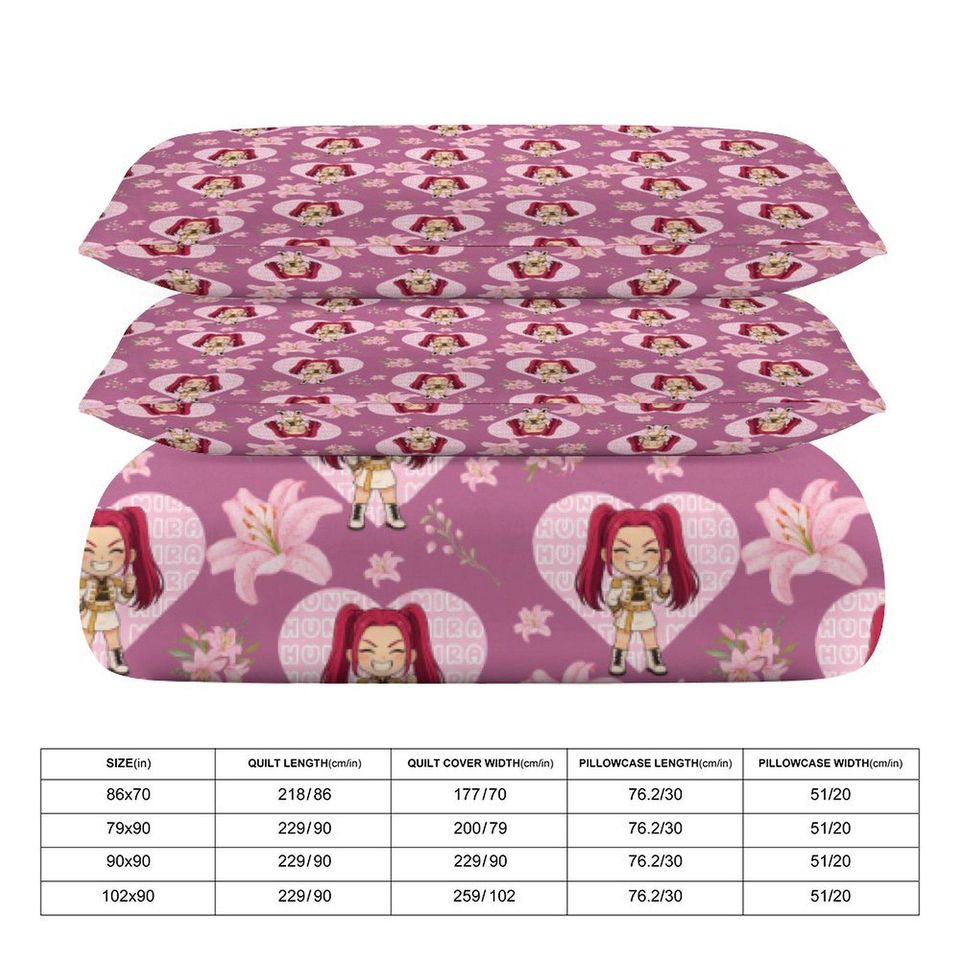 KPOP Demon Hunters 3-Piece Bedding Set-90"x90"/ 229x229cm