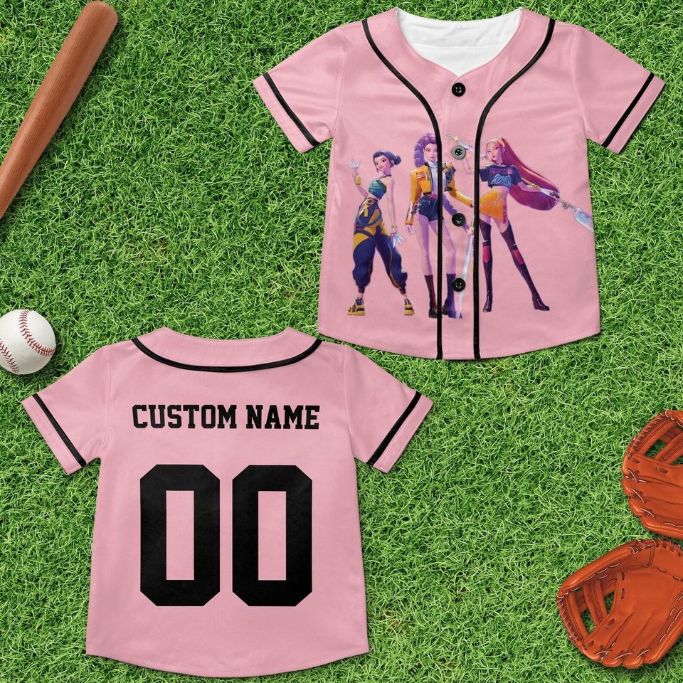 Personalized Huntrix Jersey, Kpop Demon Hunters Crop top Baseball Jersey