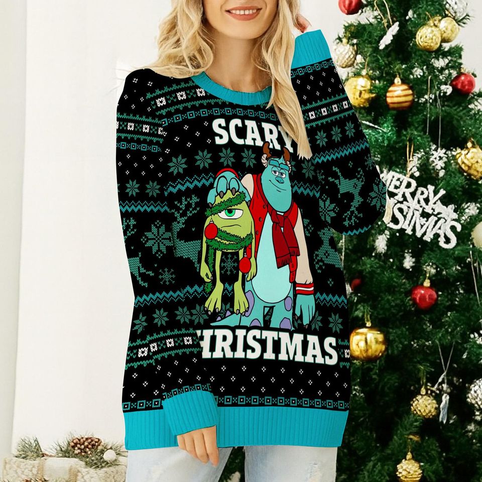 Monsters University Ugly Christmas Sweater, Monsters Inc Christmas Sweater