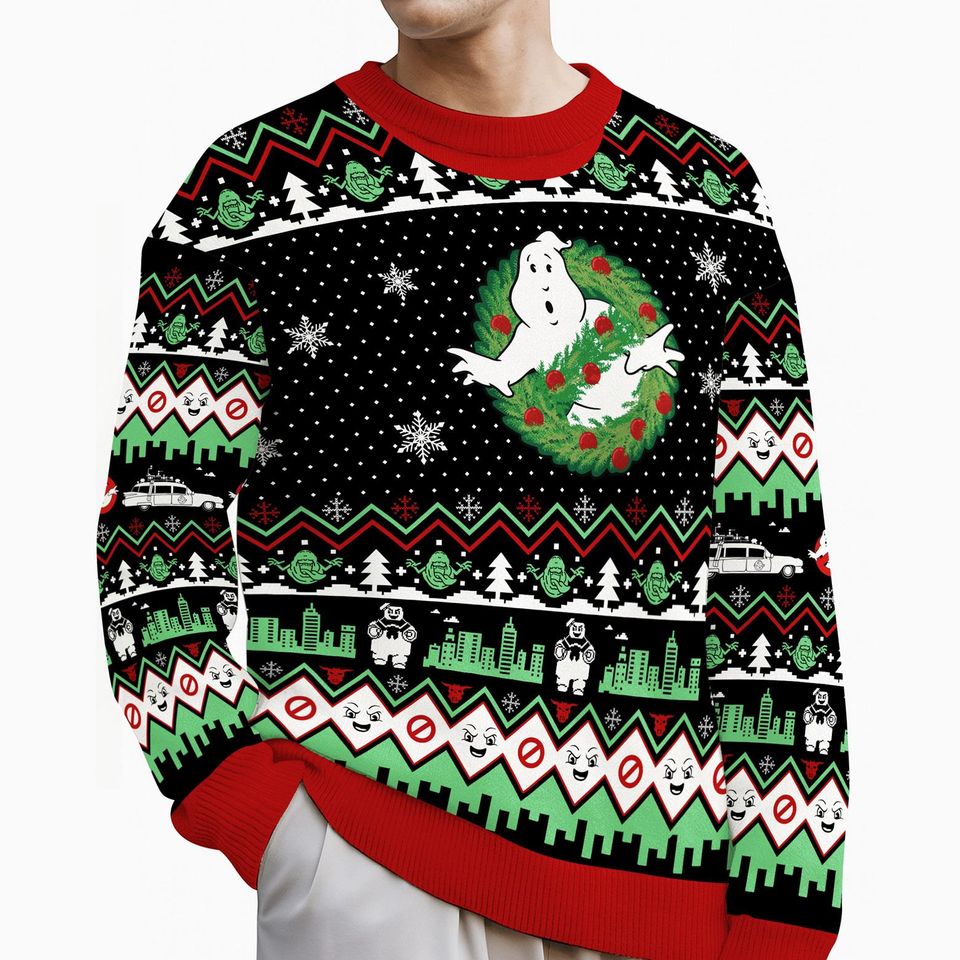 Ghostbusters Ugly Christmas Sweater, Ghostbusters Christmas Crewneck Sweater