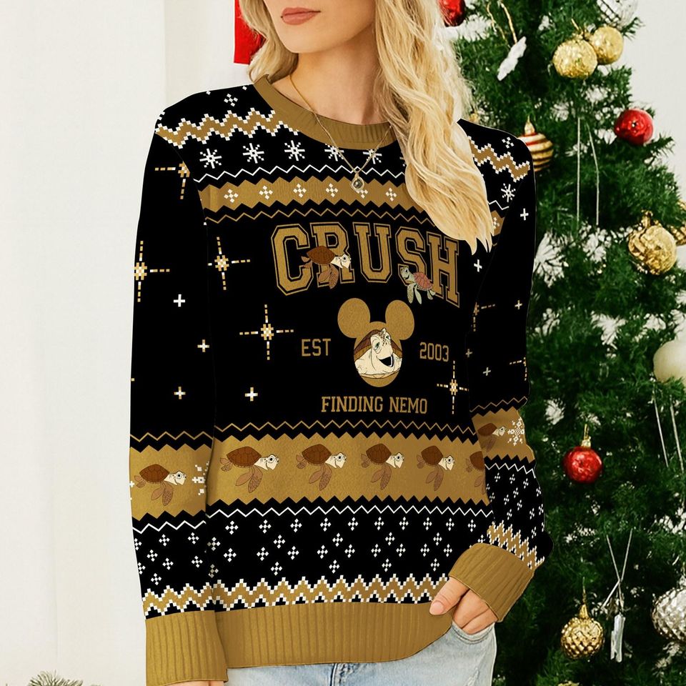 Crush Finding Nemo Ugly Sweater, Disneyland Finding Nemo Characters Christmas Shirt