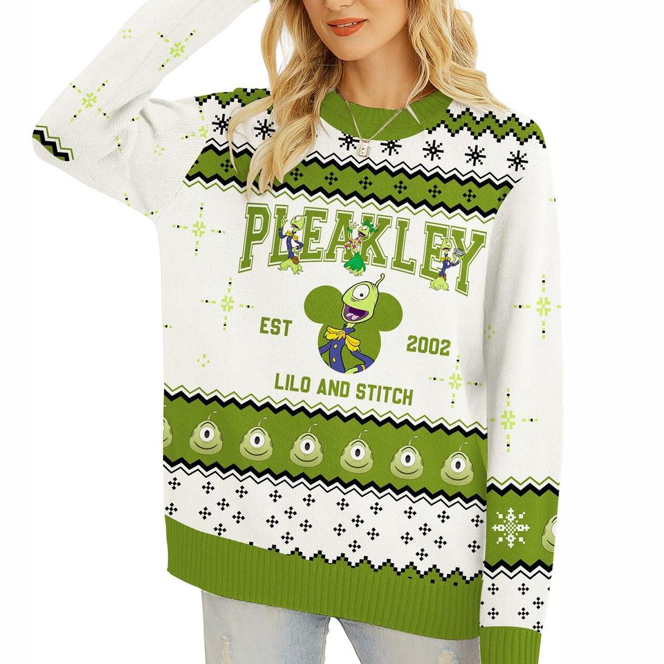 Lilo And Stitch Pleakley Ugly Christmas Sweater, Pleakley Christmas Sweatshirt